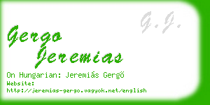 gergo jeremias business card