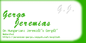 gergo jeremias business card